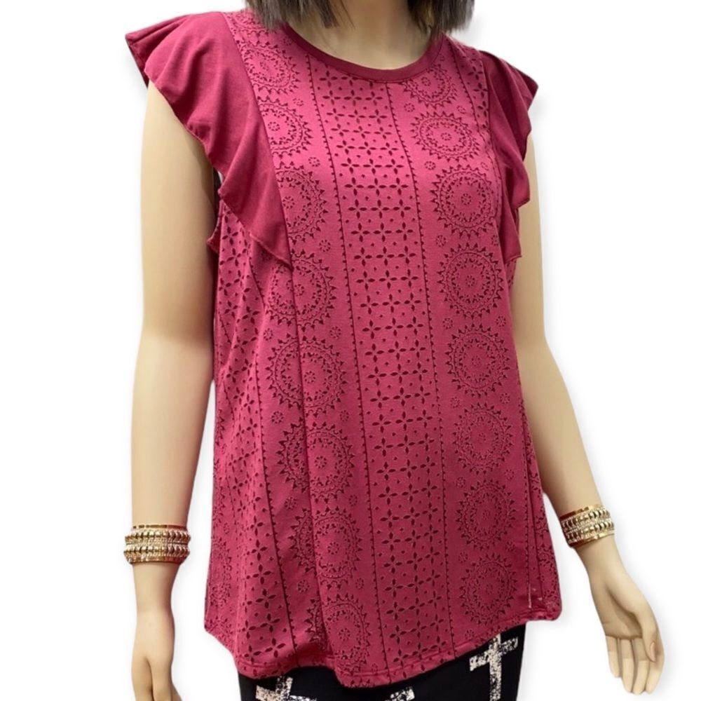 Short Sleeve Medallion Boho Western Matching Cami Top - NEW